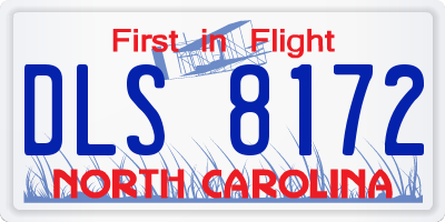 NC license plate DLS8172