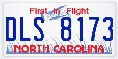 NC license plate DLS8173