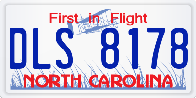 NC license plate DLS8178
