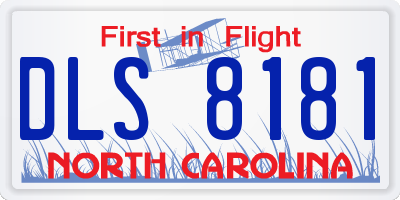 NC license plate DLS8181