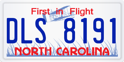 NC license plate DLS8191