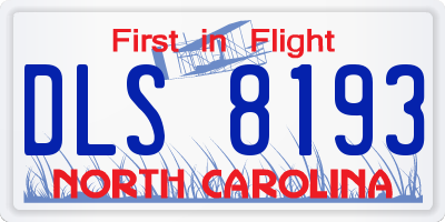 NC license plate DLS8193