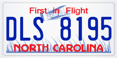 NC license plate DLS8195