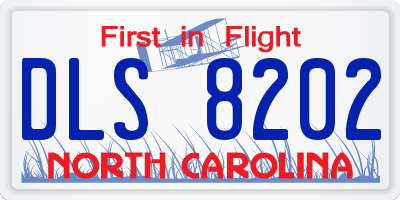 NC license plate DLS8202