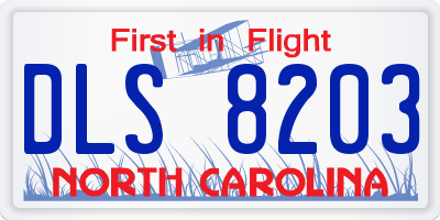NC license plate DLS8203