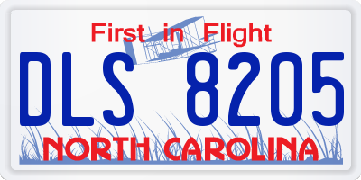 NC license plate DLS8205