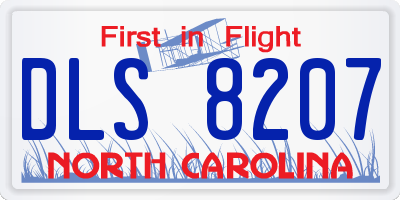 NC license plate DLS8207