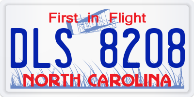 NC license plate DLS8208