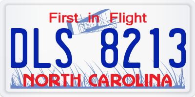 NC license plate DLS8213