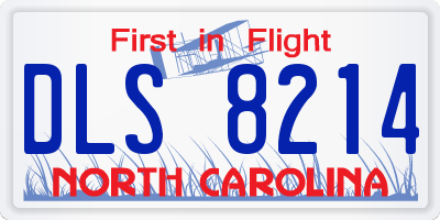 NC license plate DLS8214