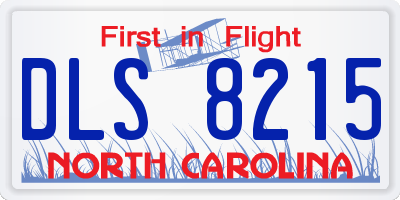NC license plate DLS8215