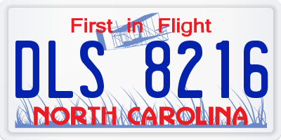 NC license plate DLS8216