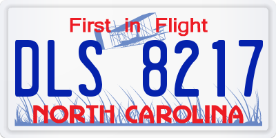 NC license plate DLS8217