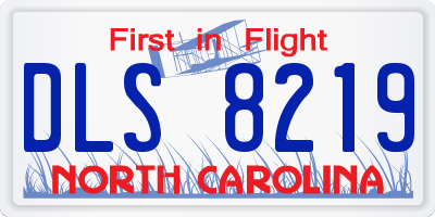 NC license plate DLS8219