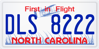 NC license plate DLS8222