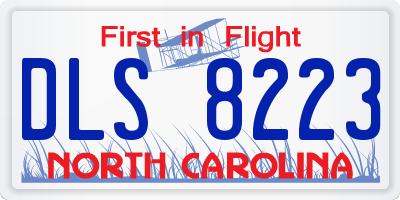 NC license plate DLS8223