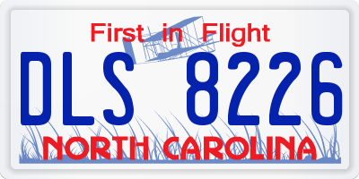 NC license plate DLS8226