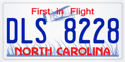 NC license plate DLS8228