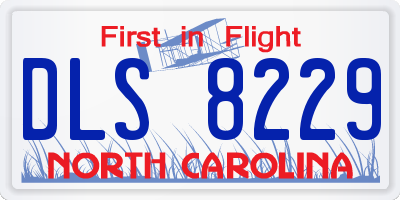 NC license plate DLS8229