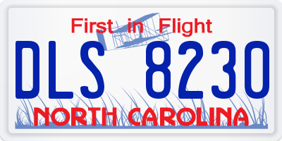 NC license plate DLS8230