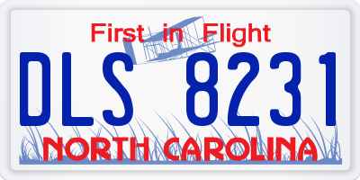 NC license plate DLS8231