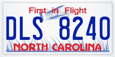 NC license plate DLS8240