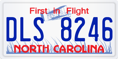 NC license plate DLS8246