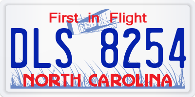 NC license plate DLS8254