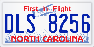 NC license plate DLS8256