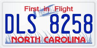 NC license plate DLS8258