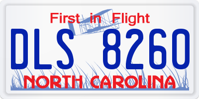 NC license plate DLS8260