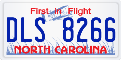 NC license plate DLS8266
