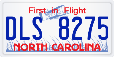 NC license plate DLS8275