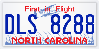 NC license plate DLS8288