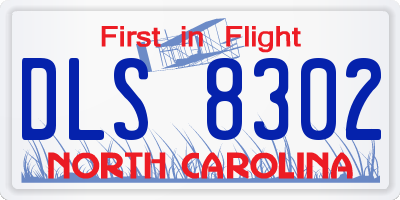 NC license plate DLS8302