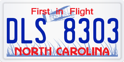 NC license plate DLS8303