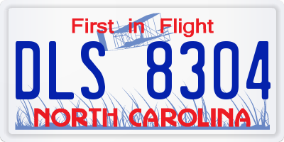 NC license plate DLS8304