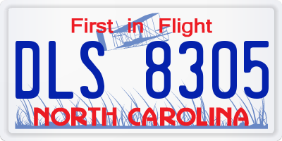 NC license plate DLS8305