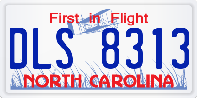 NC license plate DLS8313