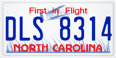 NC license plate DLS8314
