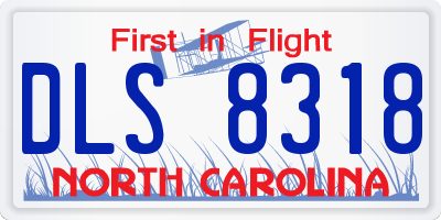 NC license plate DLS8318