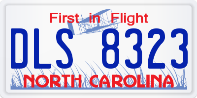 NC license plate DLS8323