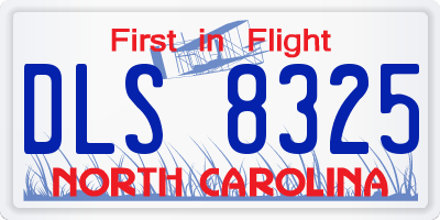 NC license plate DLS8325