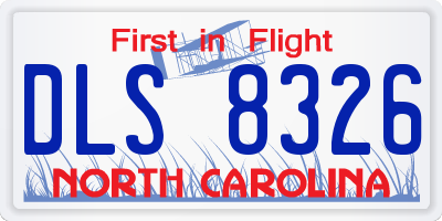 NC license plate DLS8326