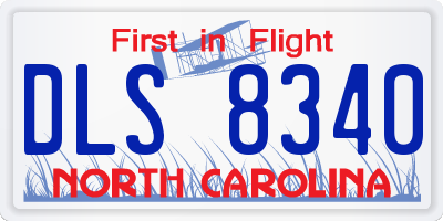 NC license plate DLS8340