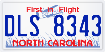 NC license plate DLS8343