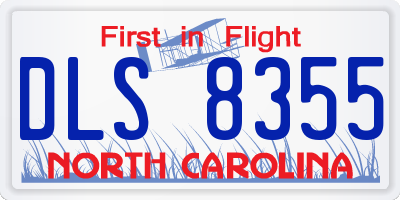 NC license plate DLS8355