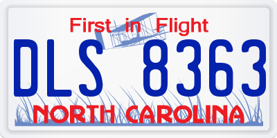 NC license plate DLS8363