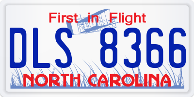 NC license plate DLS8366
