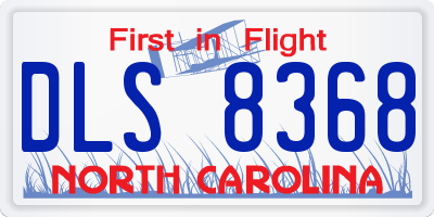 NC license plate DLS8368